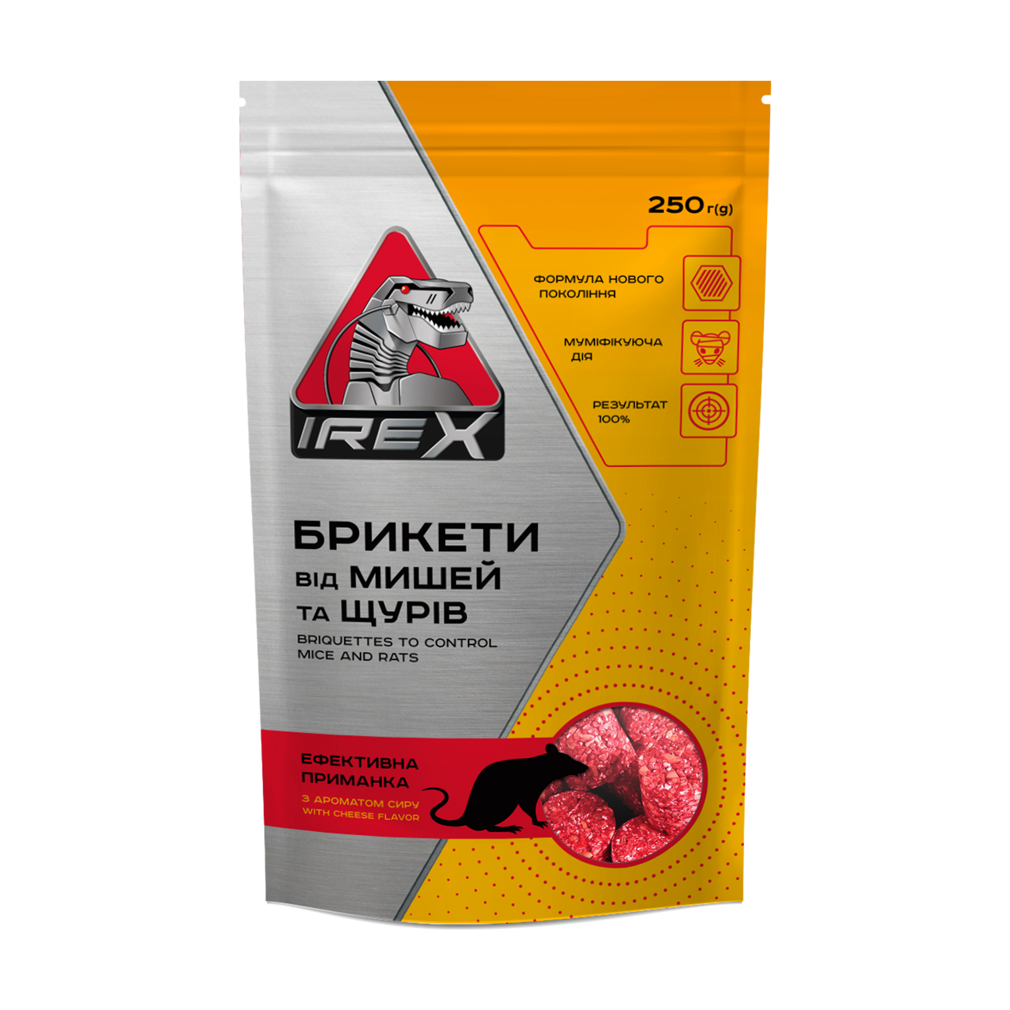 Парафінові брикети Irex від мишей та щурів, 250 г